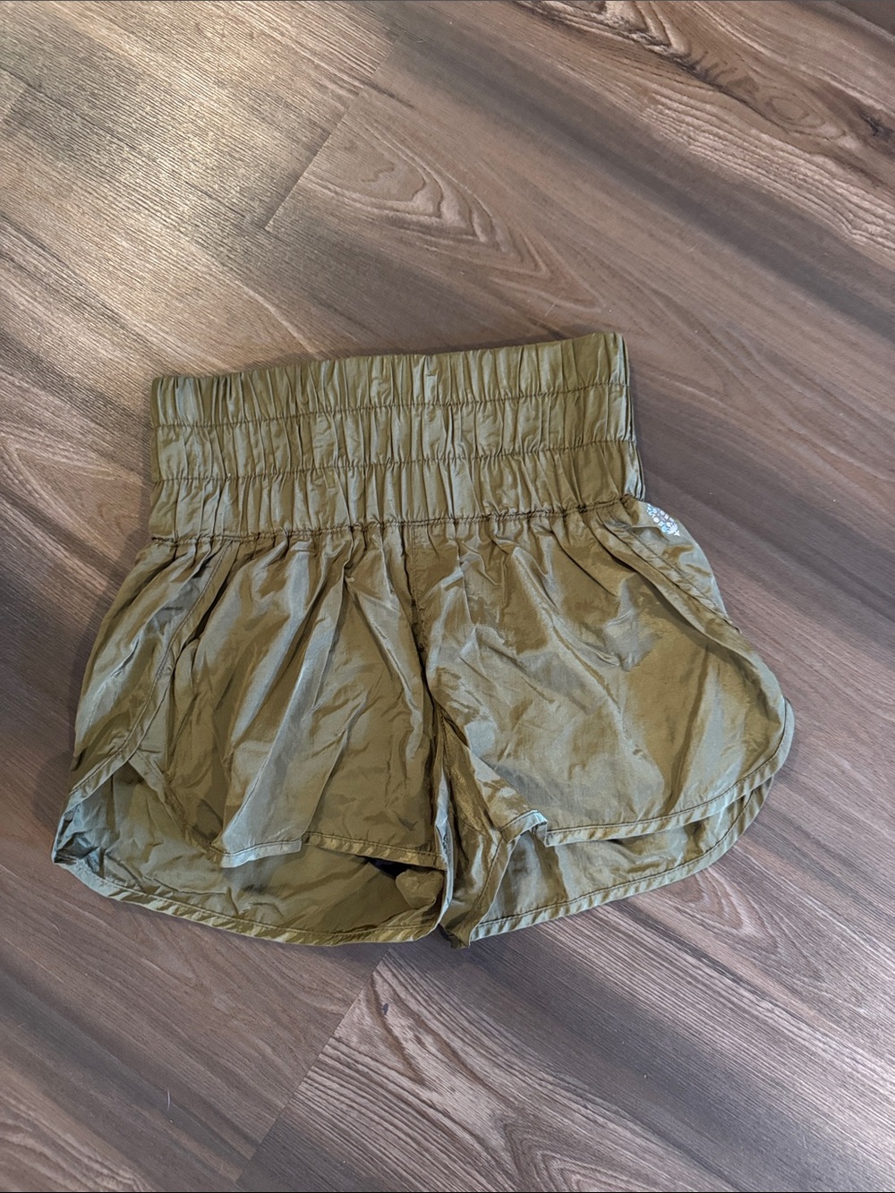 Free People Olive Green High-Waist Athletic Shorts